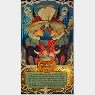 Vintage Halloween Witches Posters and Art